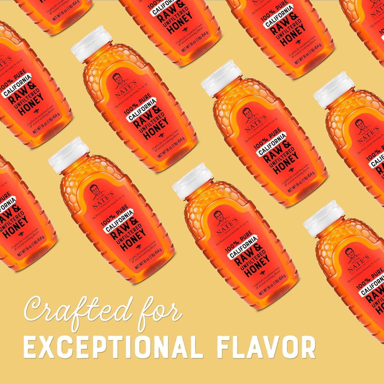 Nate's California Honey 16 oz – One-Ingredient Sweetener for the Streamlined, Neutral-Toned Home