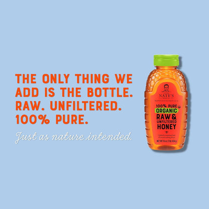 Nate's Organic Squeeze Honey – Kid-Friendly Pantry Pick, Mess-Free Honey for Pancakes and Toast