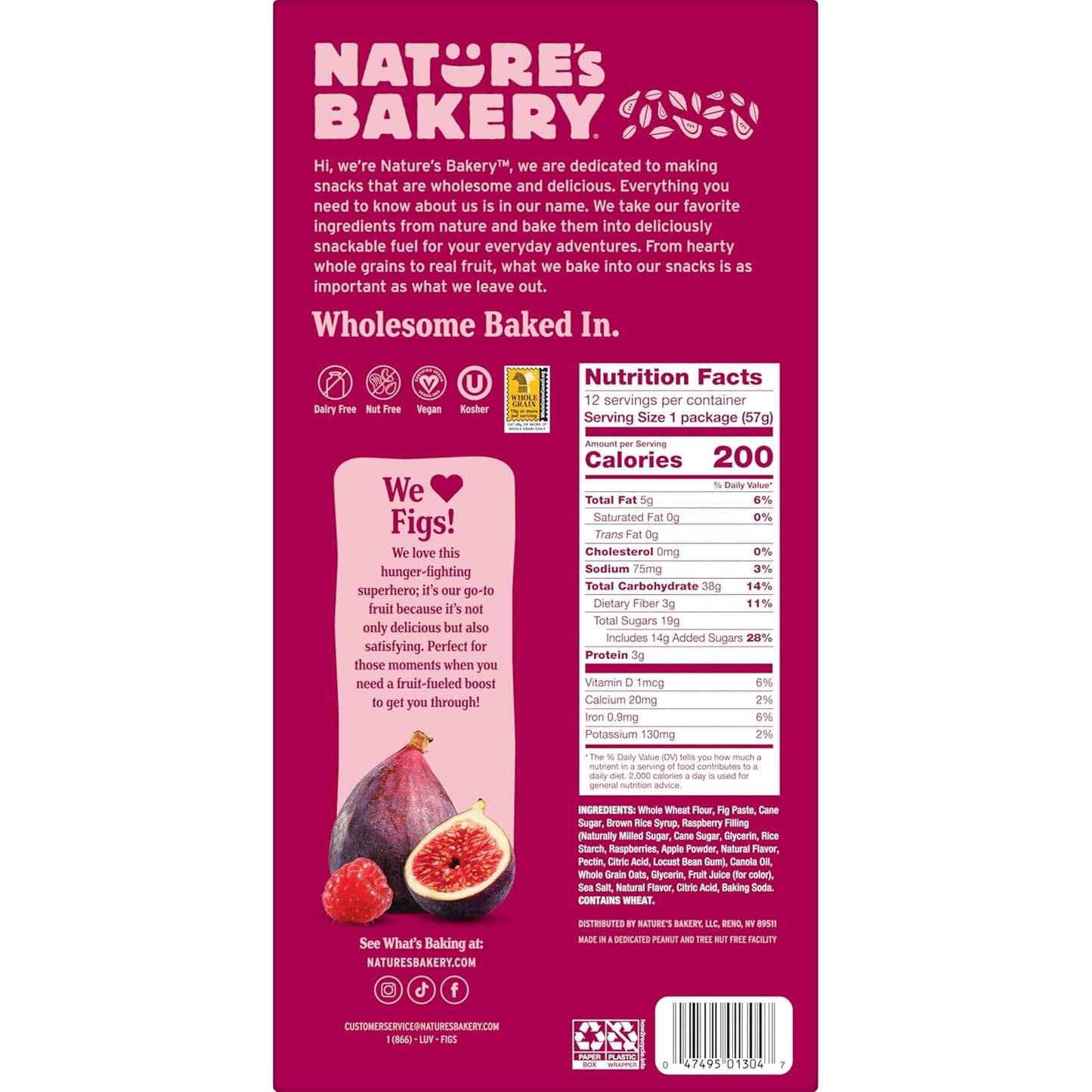 Nature's Bakery Fig Bars – Study Fuel for Home Office Focus, Whole Grain Twin Pack Bars