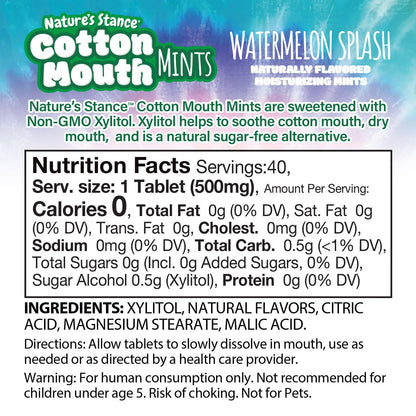 Nature's Stance Cotton Mouth Xylitol Mints – TSA-Friendly Dry Mouth Relief for Flights, Road Trips, and Long Commutes