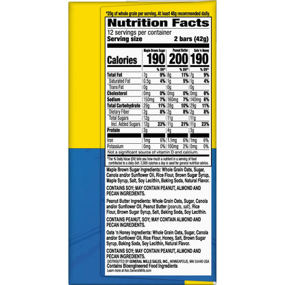 Nature Valley Crunchy Granola Bars – Study Session Brain Fuel, Whole Grain Variety Pack of 24