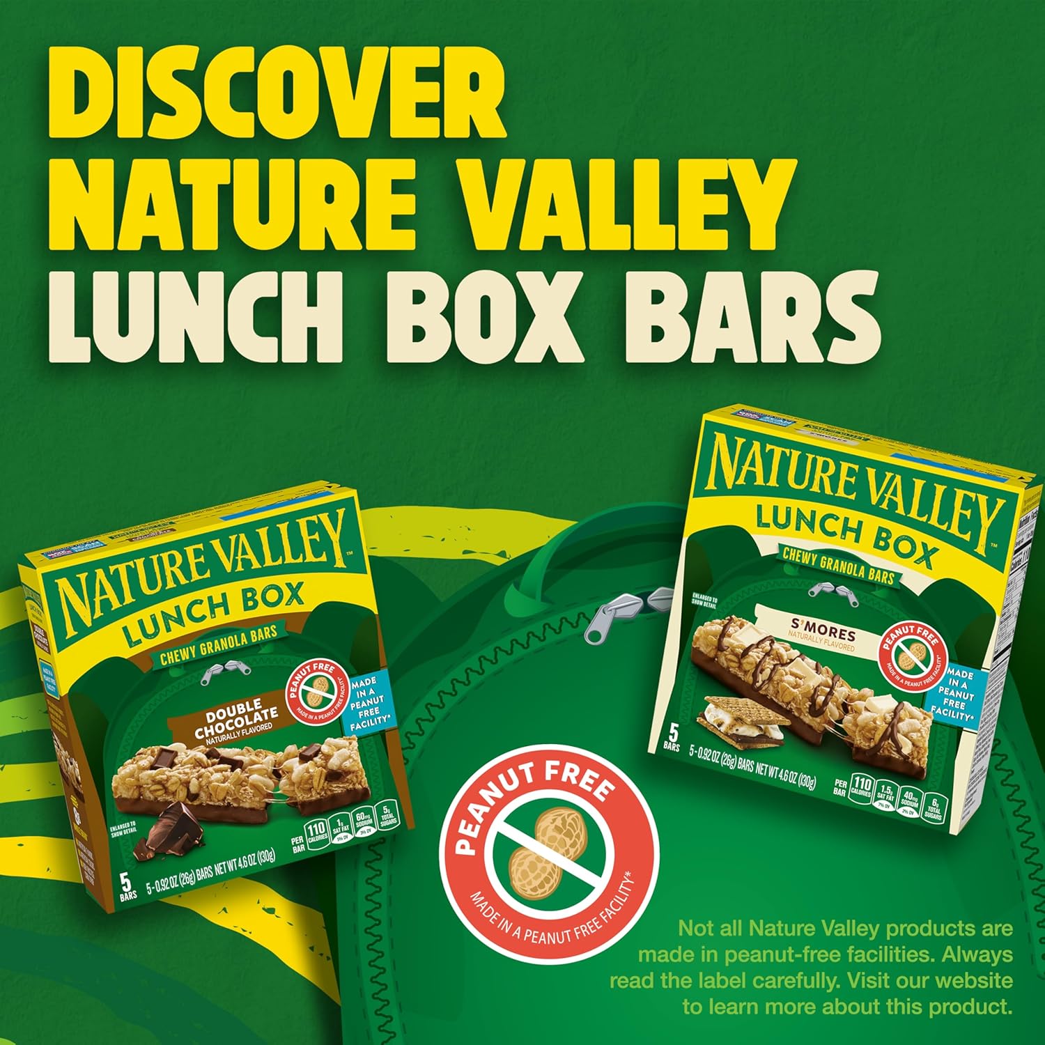 Nature Valley Peanut-Free S'mores Granola Bars – Guilt-Free Chocolate Snack Alternative for Health-Conscious Families, 4.6 oz