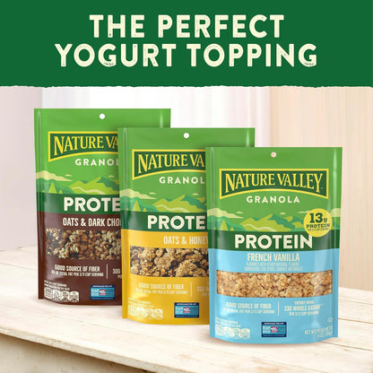 Nature Valley Protein Granola Oats and Honey Plain Snack Clusters for Youngest Kids, No Artificial Colors or Flavors