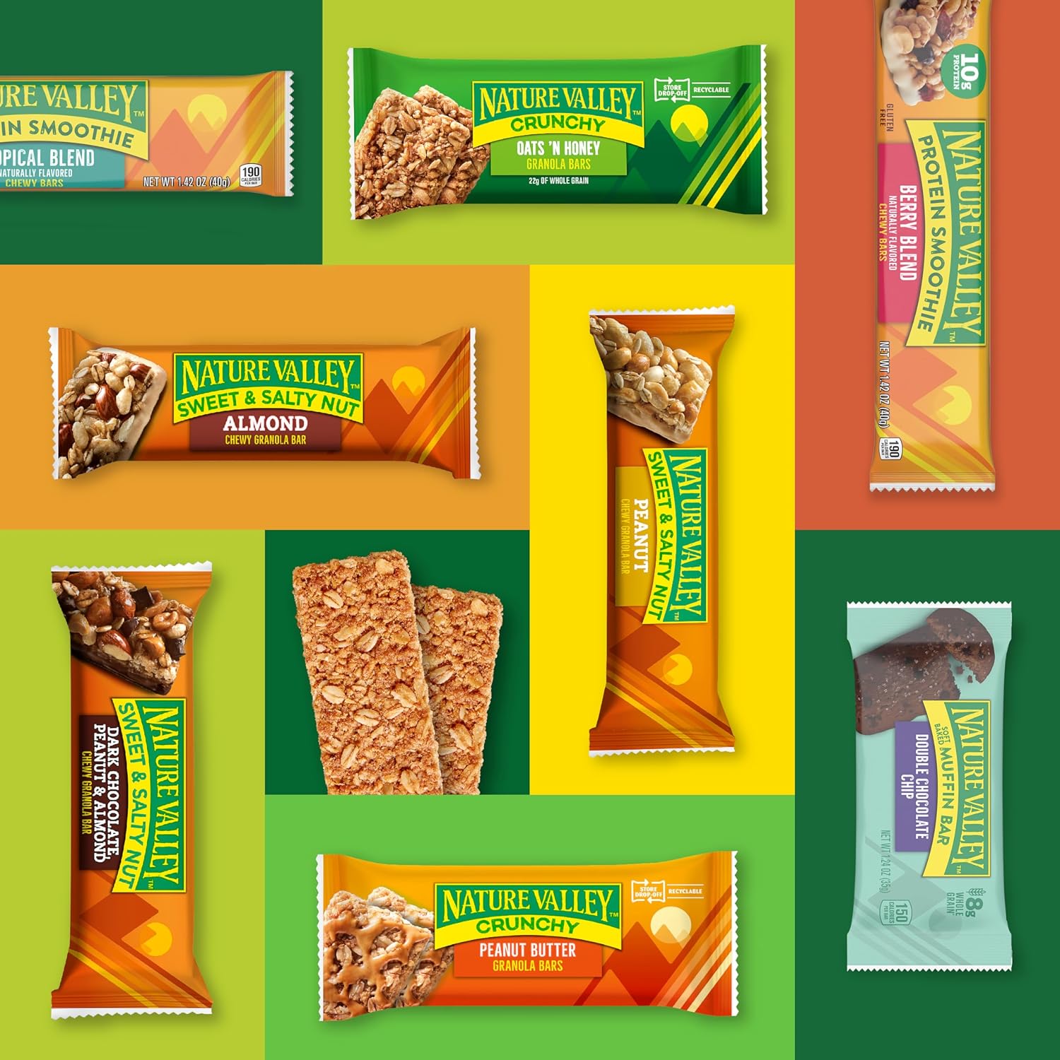 Nature Valley Sweet and Salty Chocolate Turtle Bars – Clean Ingredient Snack Drawer, 5-Count Box