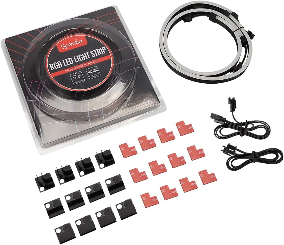 NEON Magnetic Addressable RGB Strip Kit – Creative Gifting Idea for Content Creators & Twitch Streamers, 2x15.7in with Splitter & Extension