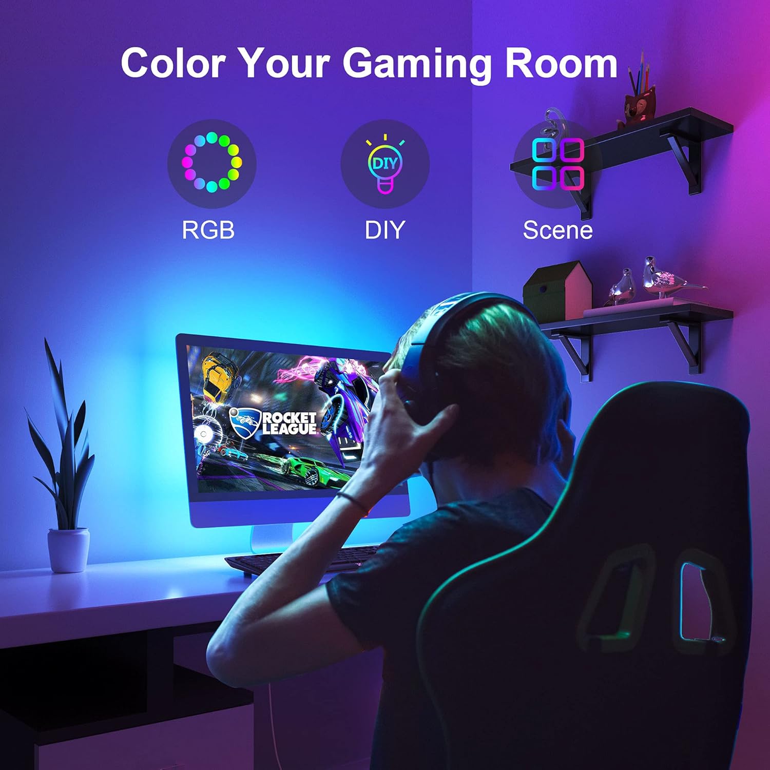 Nexillumi Smart TV Light Strip – Auto Shut-Off Backlight for Children's Room and Basement Hangout