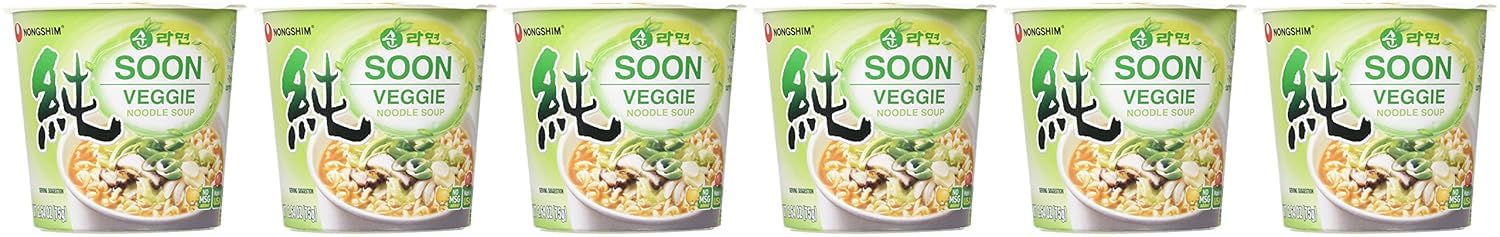 Nongshim Soon Vegan Cup Noodle – Camping Pantry Staple for Plant-Based Eaters, No-Rehydration Required