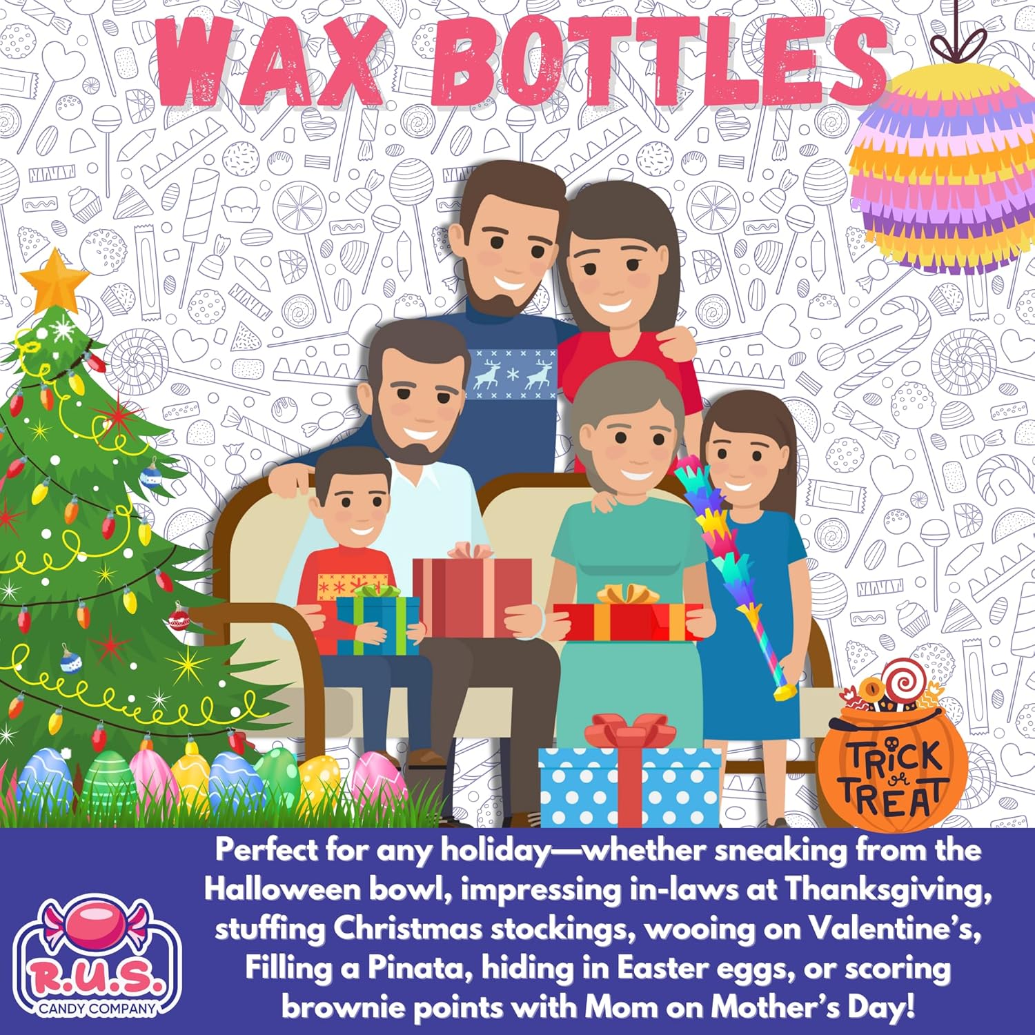 Nostalgic Wax Soda Bottles 1/2 Lb – Comfort Candy for Stress Relief Snack Jars and Bedroom Reading Nooks