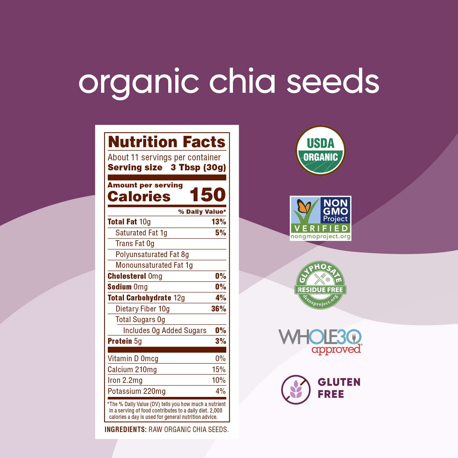 Nutiva Organic Chia Seed 12 oz – Allergen Friendly Vegan Egg Replacer for Kids Baking, Pancakes and Hidden Nutrition Hacks