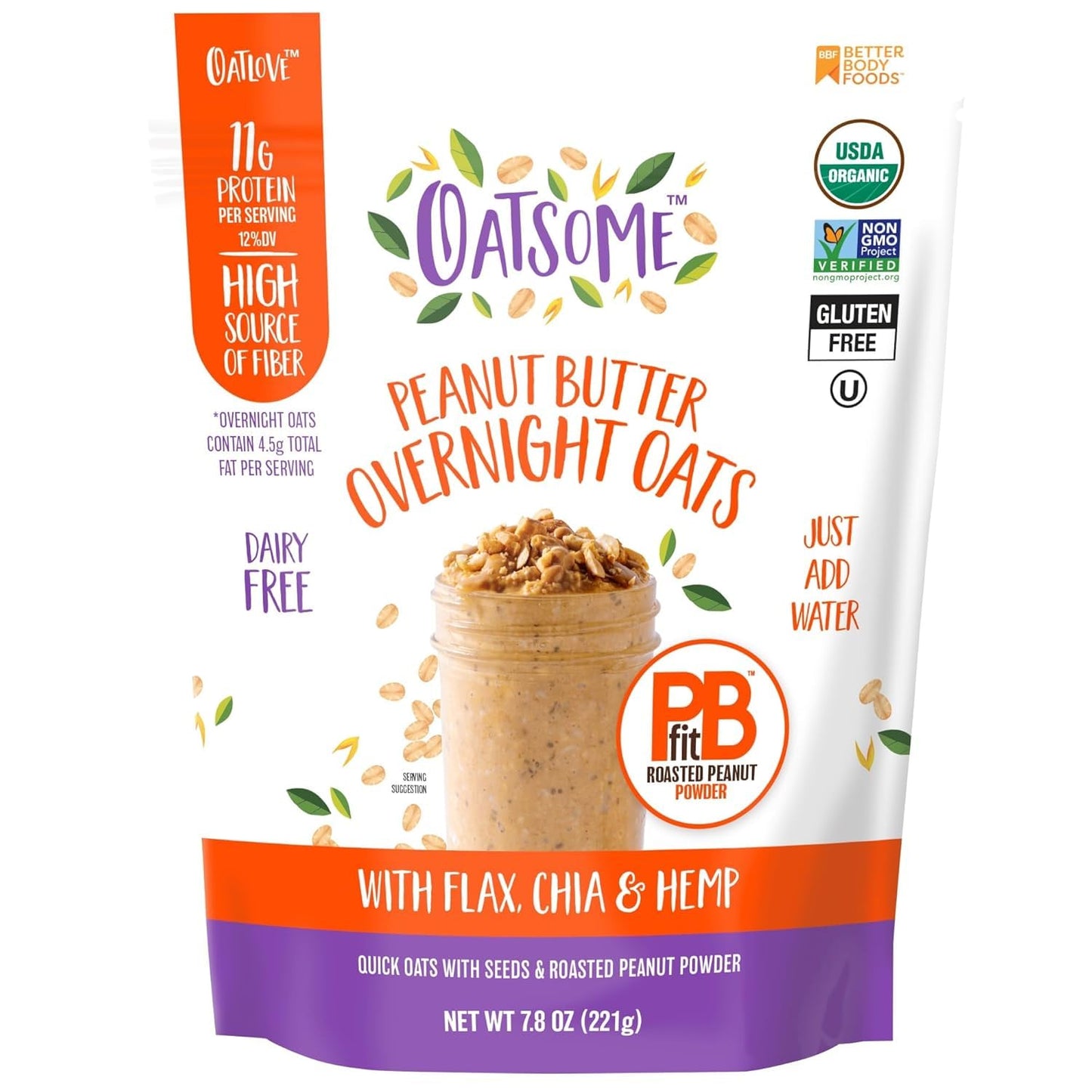 Oatsome PBfit Overnight Oats – Lunchbox Prep Overnight Oats Packed with Protein and Fiber