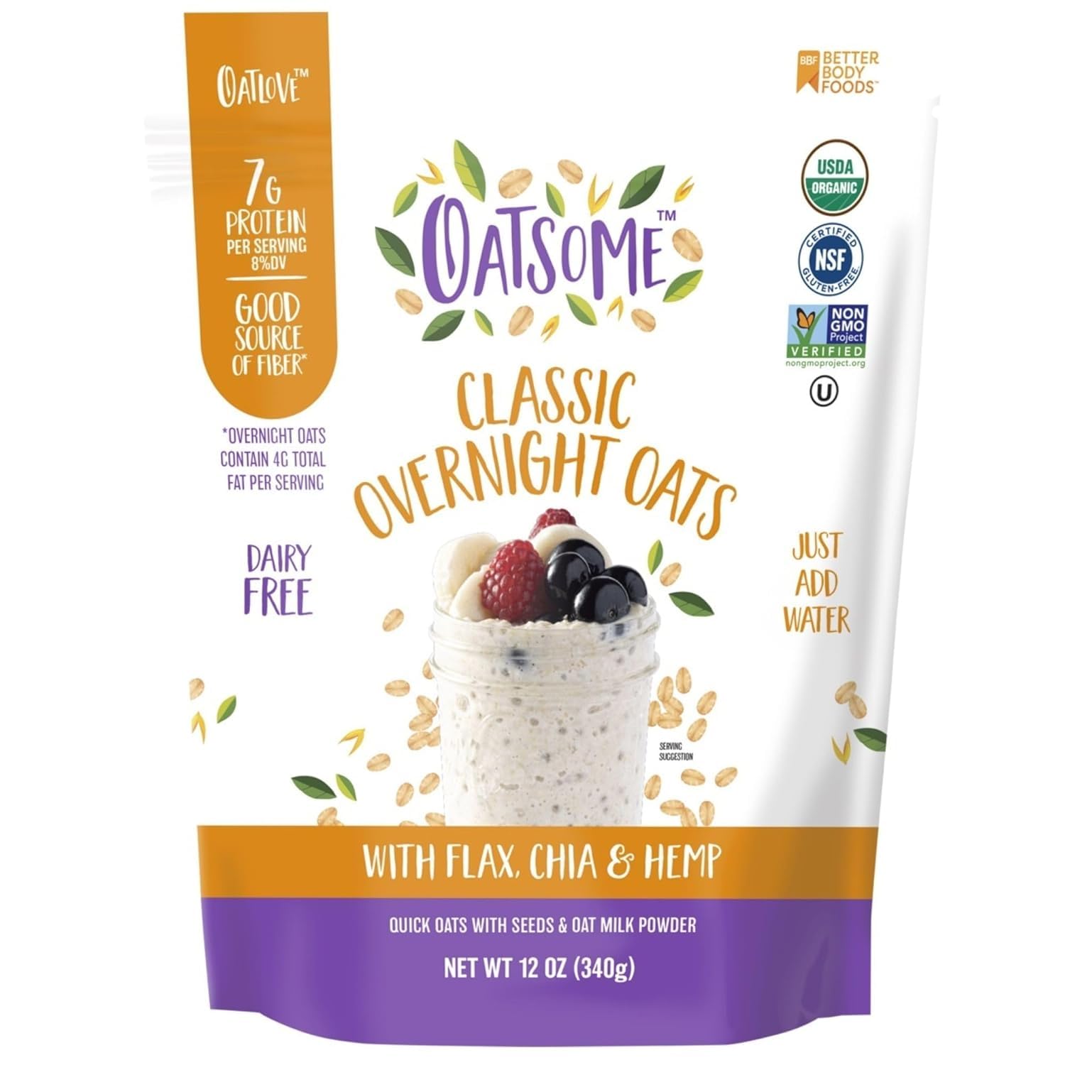 Oatsome PBfit Overnight Oats – Lunchbox Prep Overnight Oats Packed with Protein and Fiber