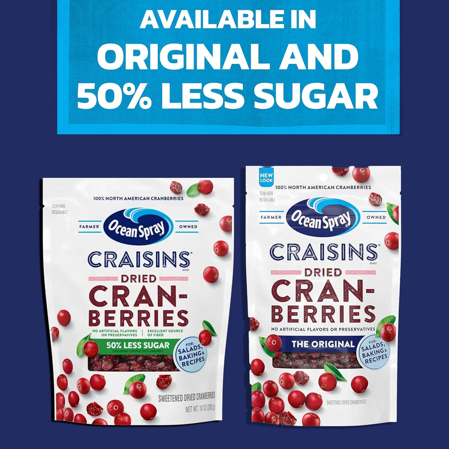 Ocean Spray Craisins Dried Cranberries 48 oz – Safe School Cafeteria Snack for Allergy Aware Households