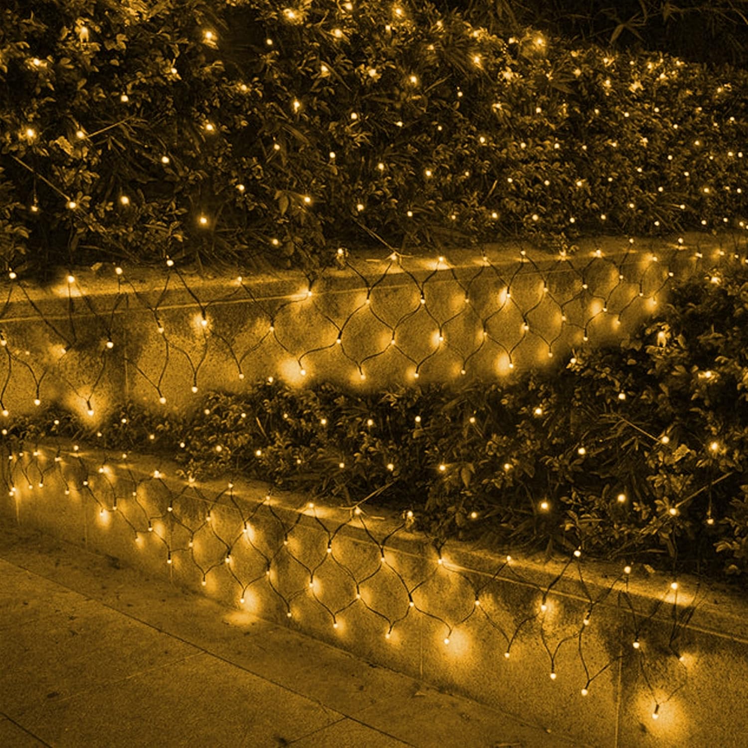 Ollny Christmas Net Lights – Festive Holiday Gift for Women, Family and New Homeowners, Warm White Mesh Lights 8 Mode Plug in