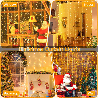 Ollny LED Curtain String Lights – Valentine's Day Gift for Couples with Cozy Backdrop Glow and Timer Function