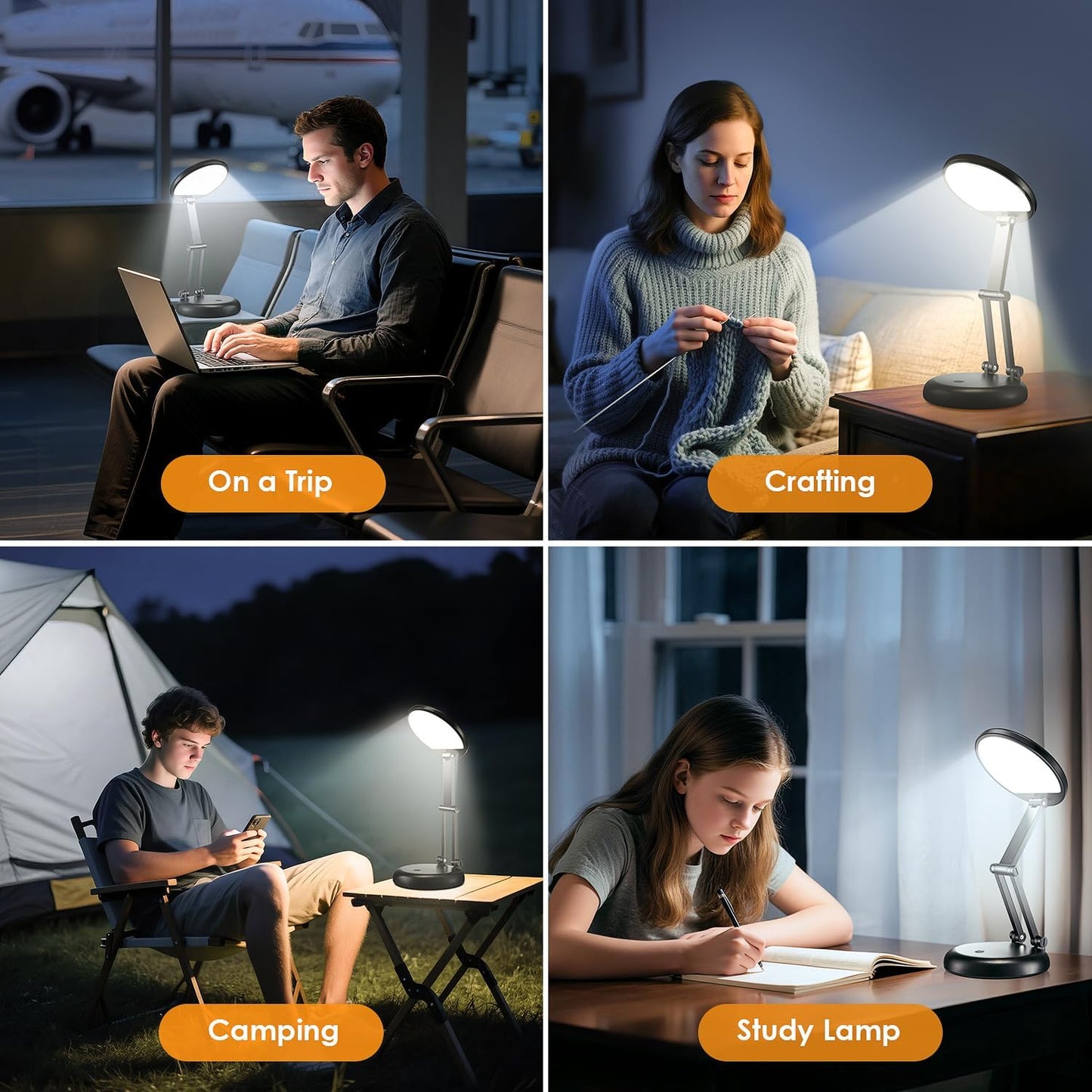 One Fire Rechargeable Travel Lantern for Campsite and Backpacking, 200-Hour Cordless LED with 4000K Light