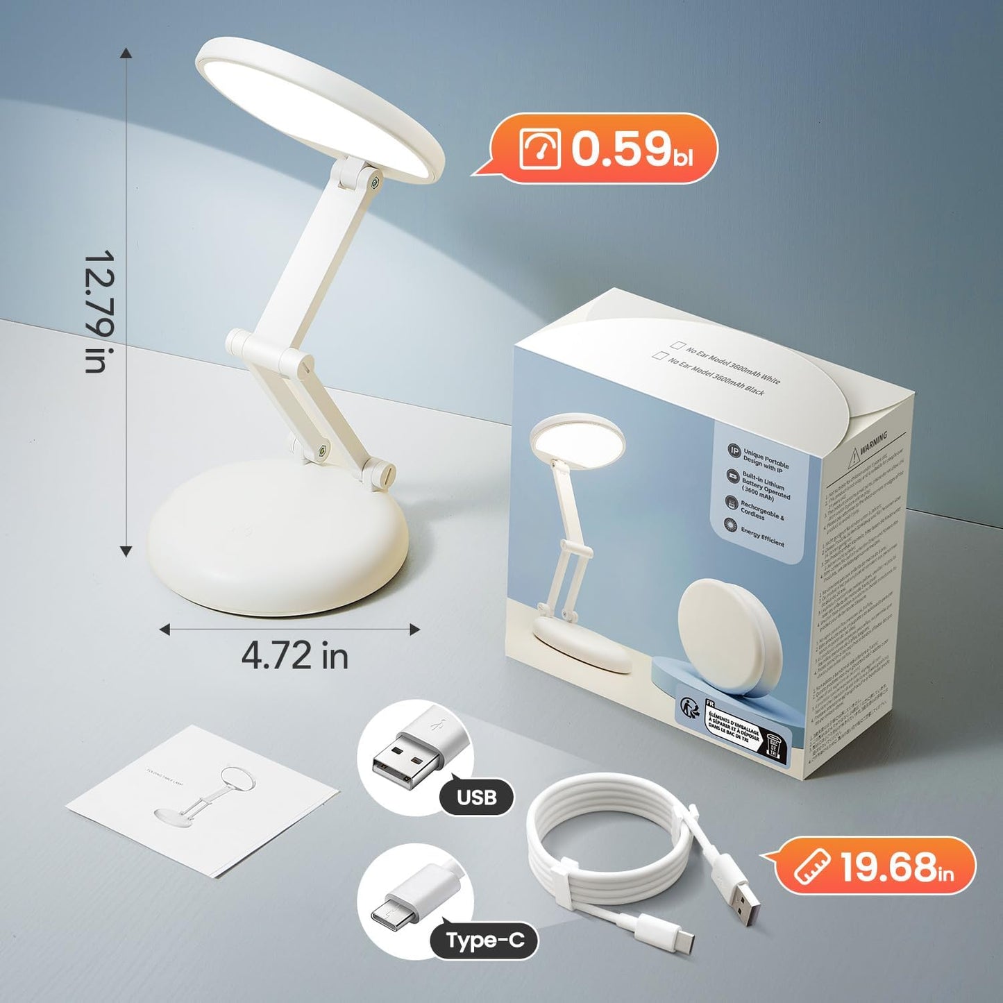 One Fire Wireless Rechargeable Lamp – Modern Home Accent for Reading Nooks, Touch Dimming with Warm Ambiance