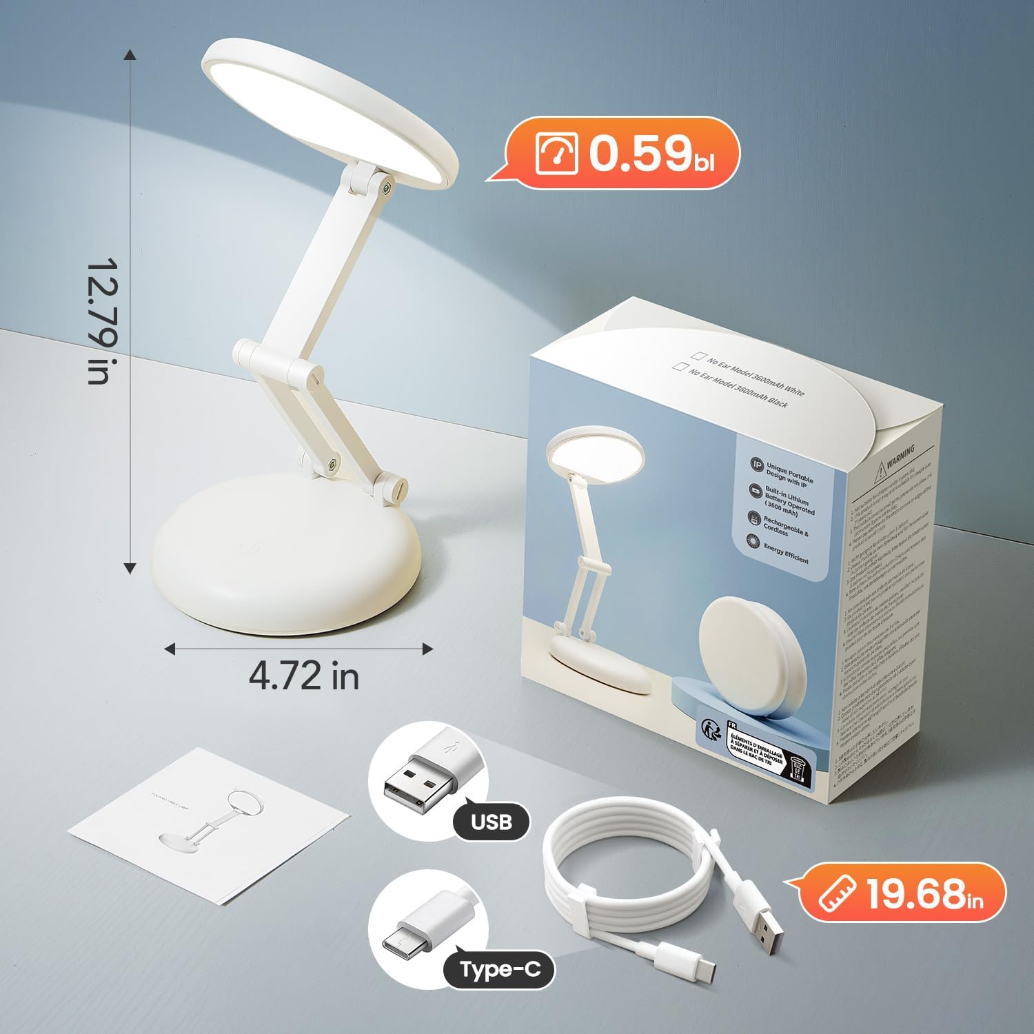 One Fire Wireless Rechargeable Lamp – Modern Home Accent for Reading Nooks, Touch Dimming with Warm Ambiance