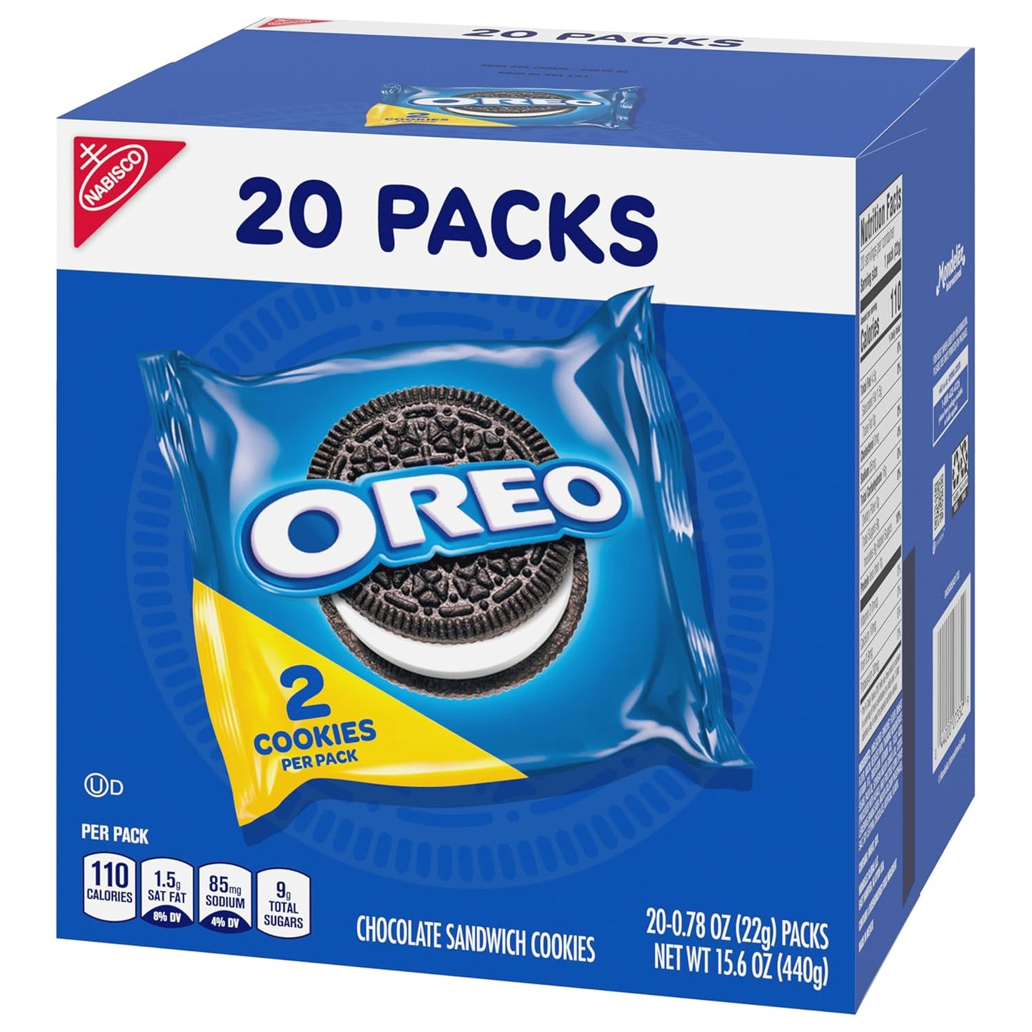 OREO Chocolate Creme Snack Packs – Break Room and Commuter Bag Treats for Busy Workdays, 20 Single-Serve Packs