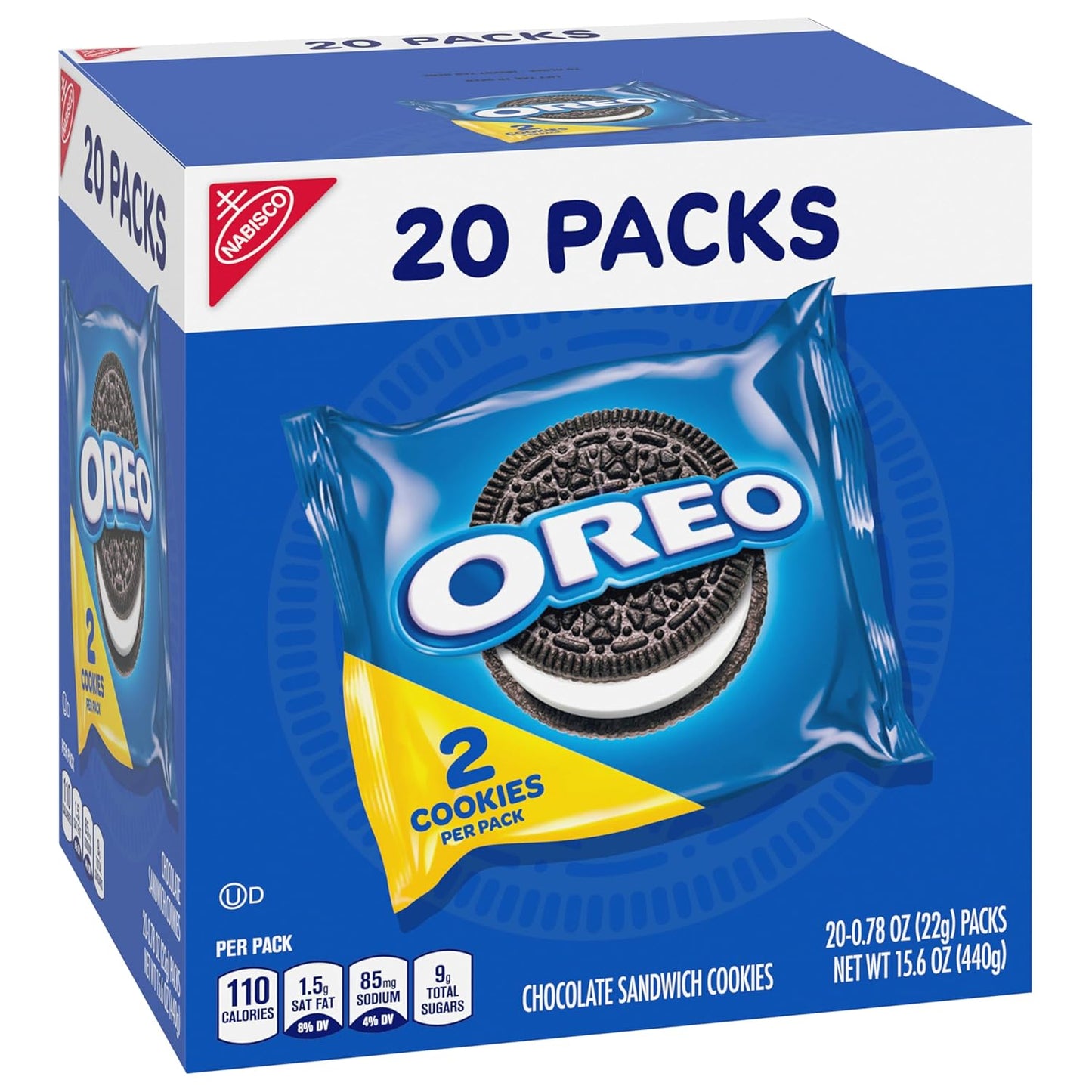 OREO Chocolate Creme Snack Packs – Break Room and Commuter Bag Treats for Busy Workdays, 20 Single-Serve Packs