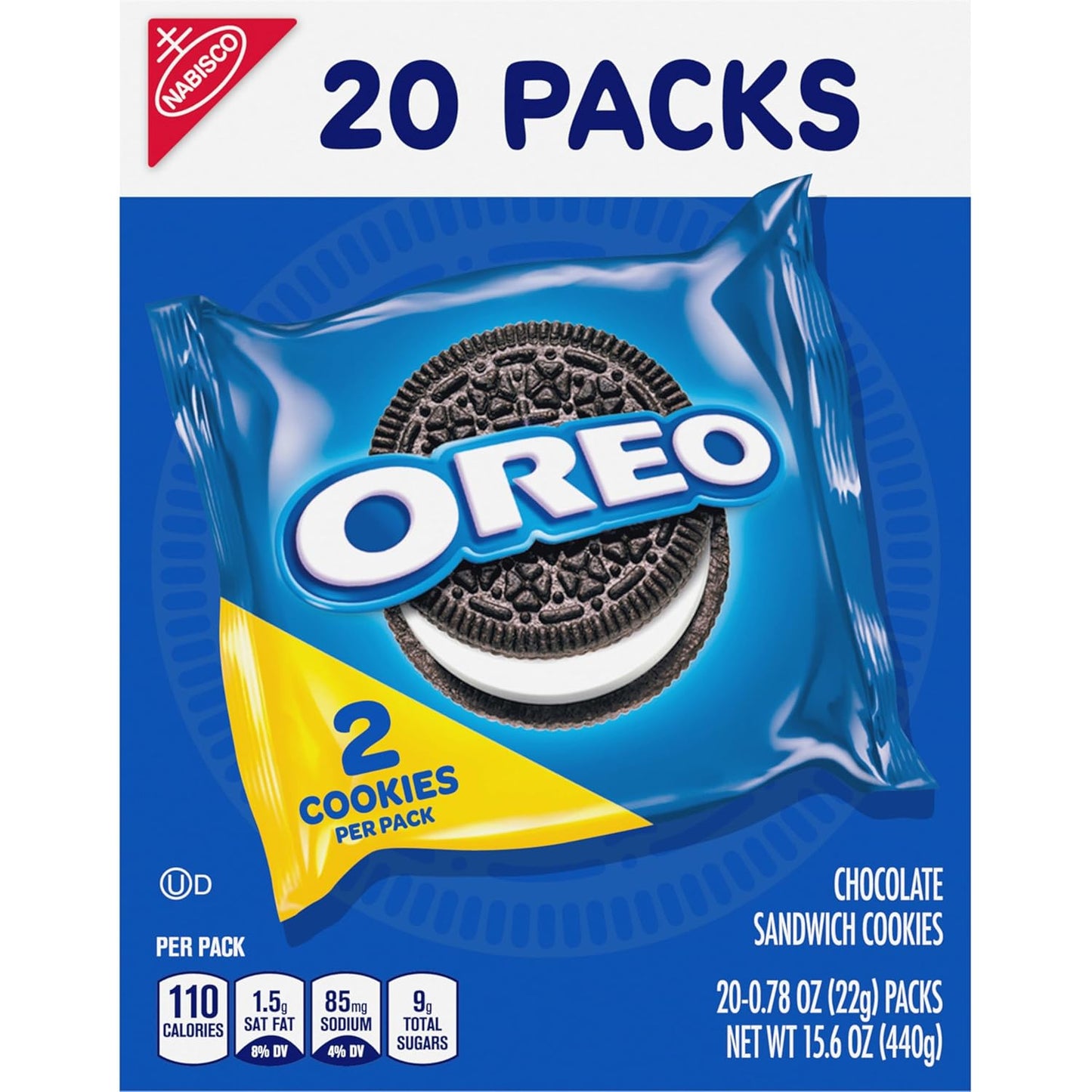 OREO Chocolate Creme Snack Packs – Break Room and Commuter Bag Treats for Busy Workdays, 20 Single-Serve Packs