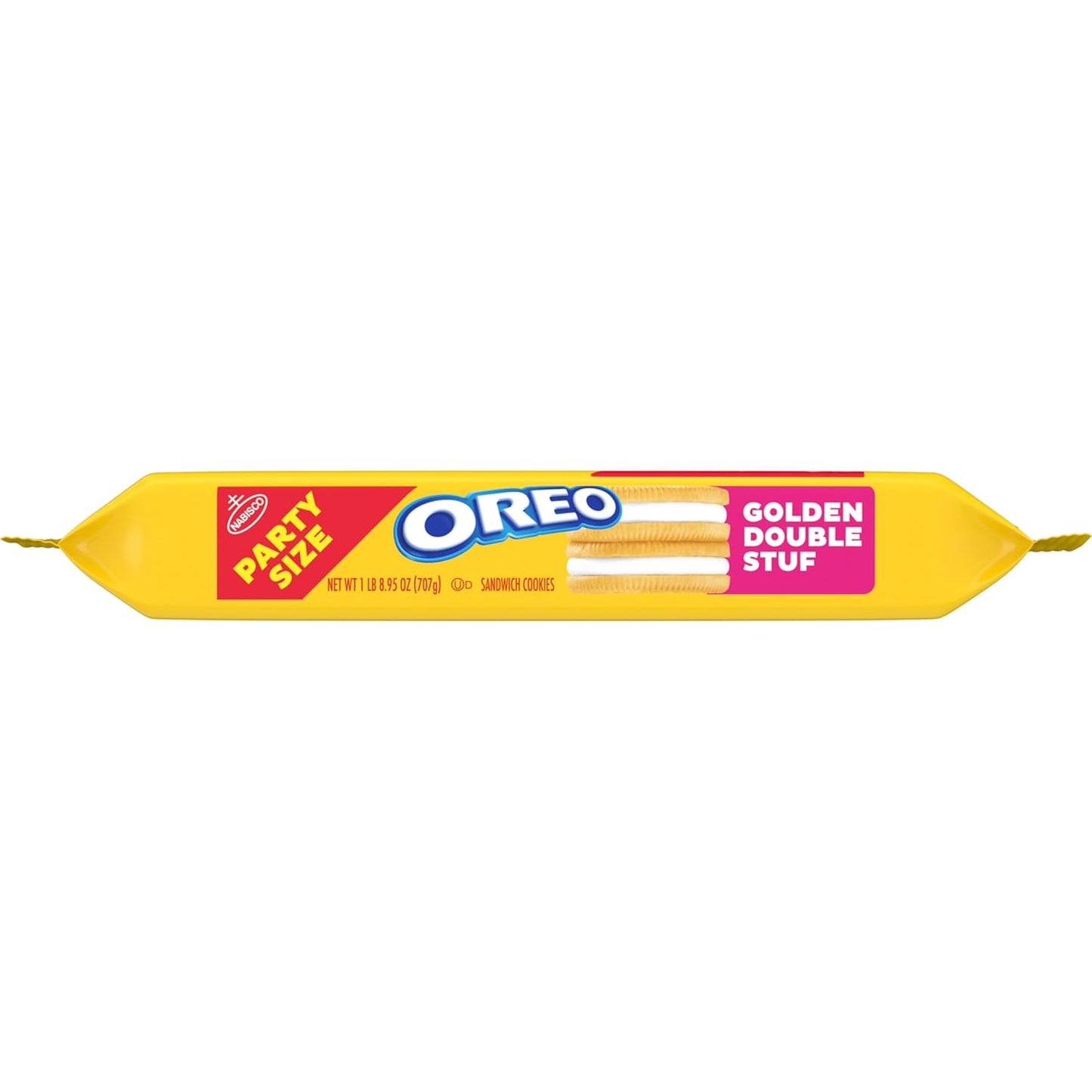 OREO Double Stuf Golden Sandwich Cookies for School-Safe Lunchbox Treats, Kosher Family Size 24.95 oz