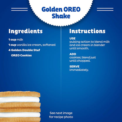 OREO Double Stuf Golden Sandwich Cookies for School-Safe Lunchbox Treats, Kosher Family Size 24.95 oz