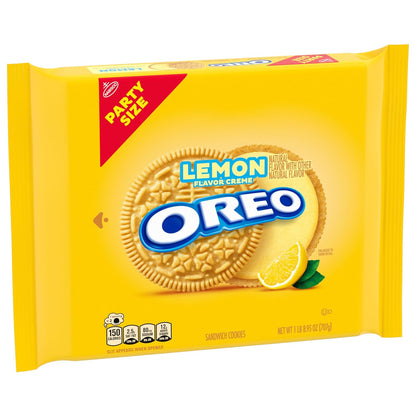 OREO Lemon Creme Sandwich Cookies – Tangy Lemon Dessert for Relaxing Evening Wind-Down, Party Size 24.95 oz