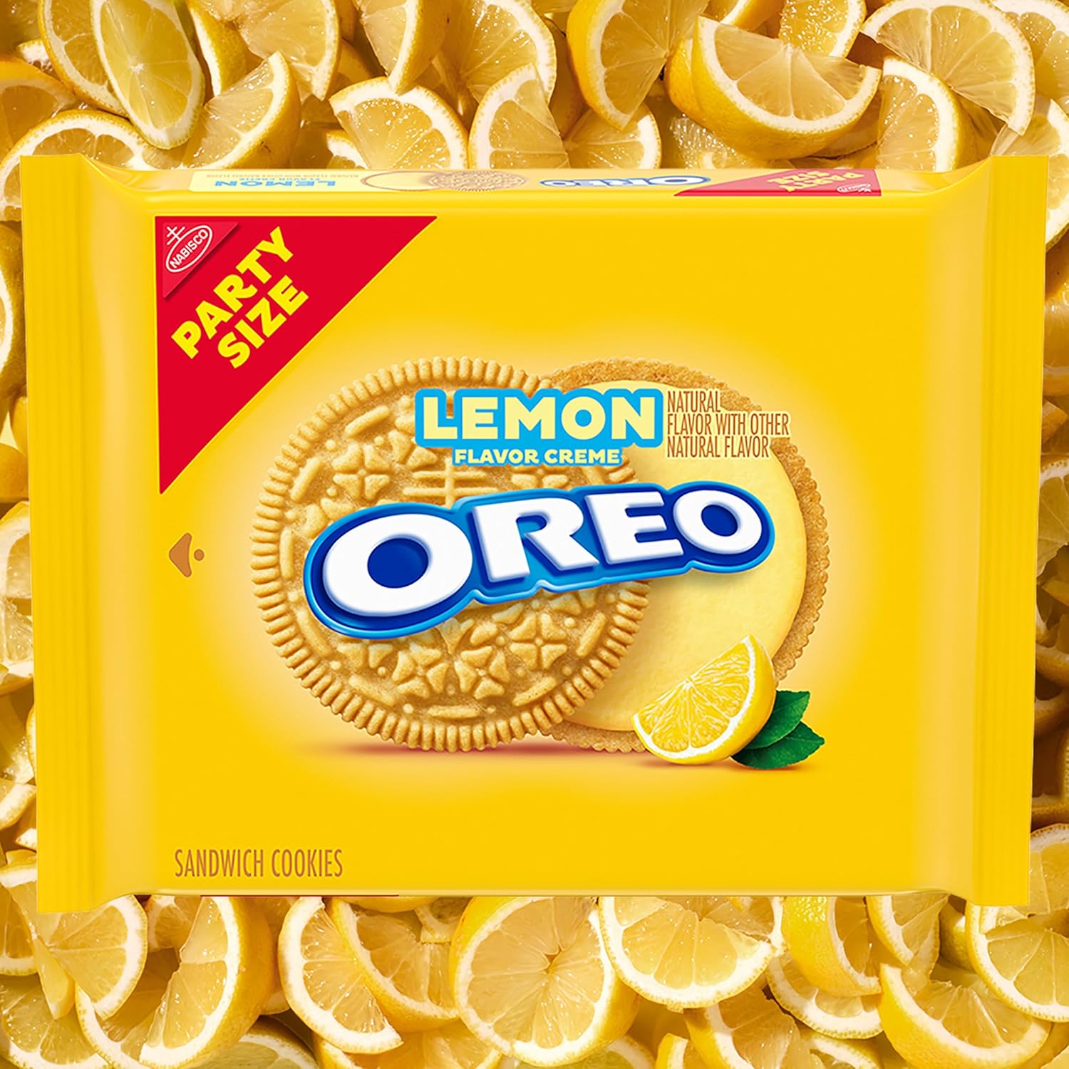 OREO Lemon Creme Sandwich Cookies – Tangy Lemon Dessert for Relaxing Evening Wind-Down, Party Size 24.95 oz