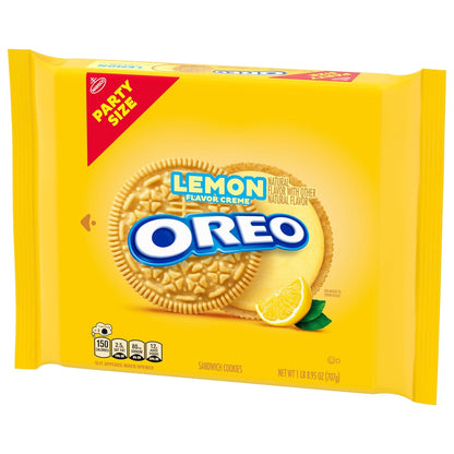 OREO Lemon Creme Sandwich Cookies – Tangy Lemon Dessert for Relaxing Evening Wind-Down, Party Size 24.95 oz