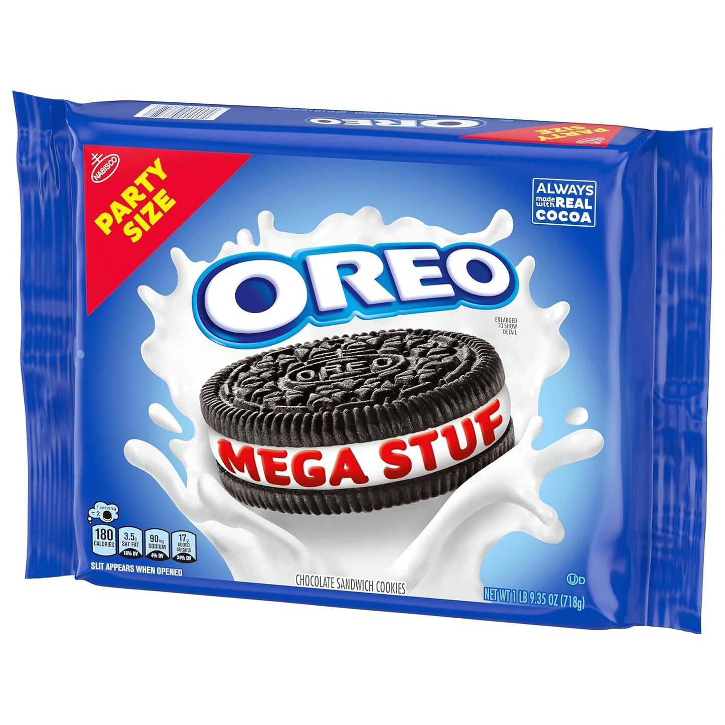 OREO Mega Stuf Sandwich Cookies, Bulk 25.35 oz – Tailgate and Park Day Treat for On-the-Go Snacking