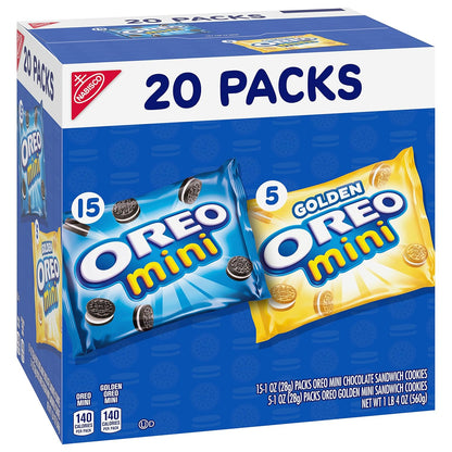 OREO Mini Mix Sandwich Cookies Variety Pack for Picnic and Park Day Snacks, Bulk Mini Cookies