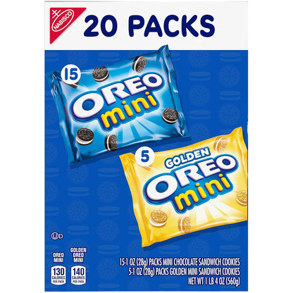 OREO Mini Mix Sandwich Cookies Variety Pack for Picnic and Park Day Snacks, Bulk Mini Cookies