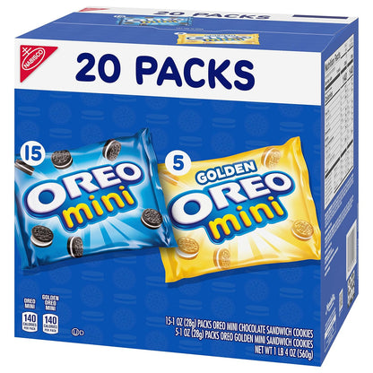 OREO Mini Mix Sandwich Cookies Variety Pack for Picnic and Park Day Snacks, Bulk Mini Cookies