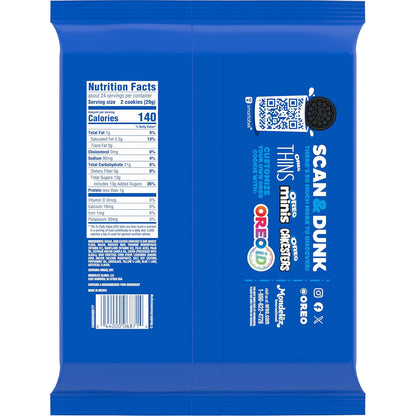OREO Mint Creme Chocolate Wafer Sandwich Cookies Party Size 24.95 oz – Quick Desk Treat and Afternoon Energy Boost for Work