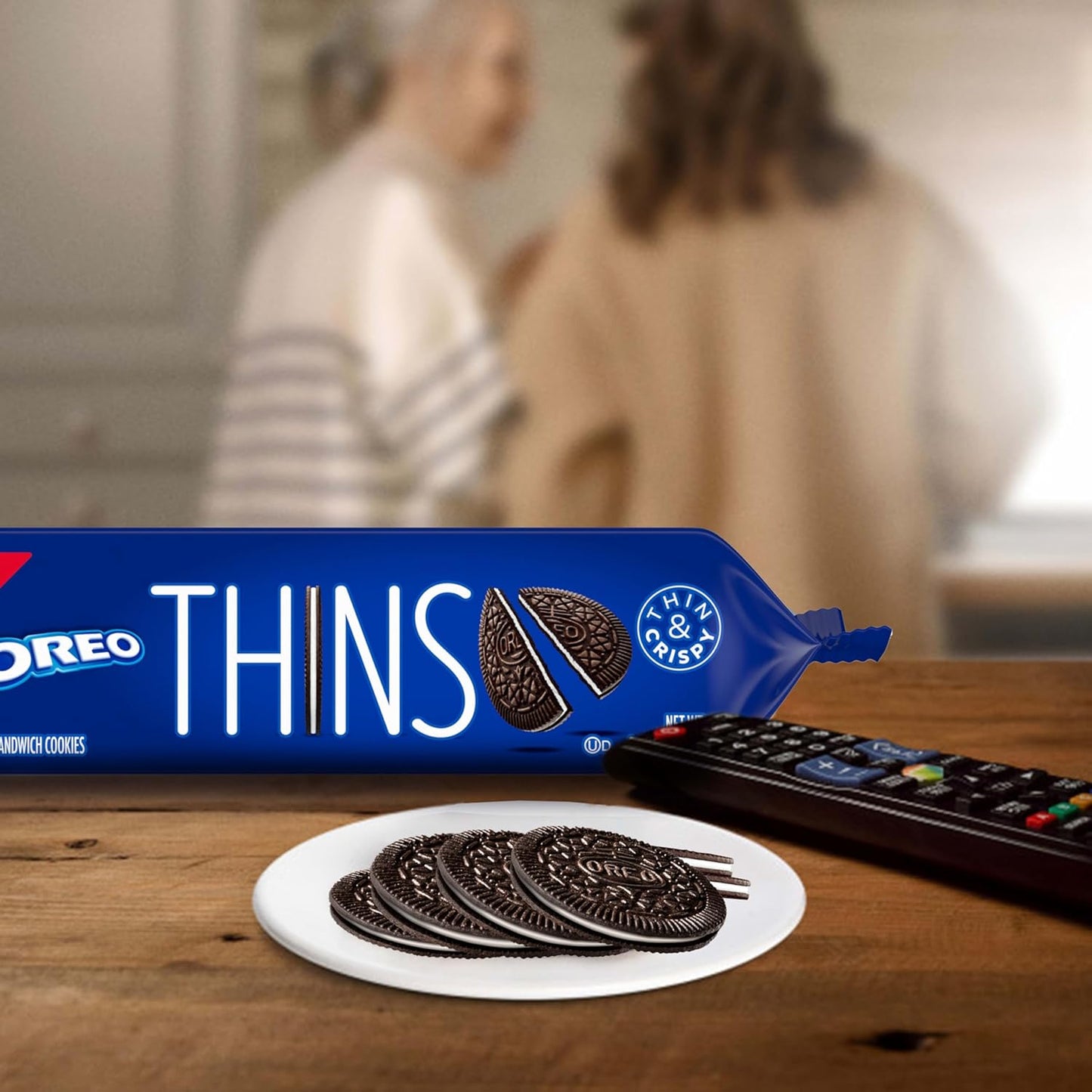 OREO Thins Family Size Cookies – Crispy, Lighter Treat for Couch Snacking and Relaxing Bath Nights