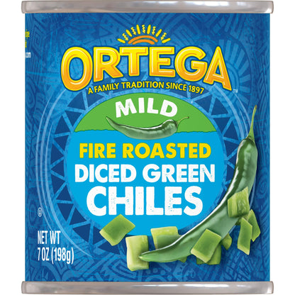 Ortega Mild Diced Green Chiles 7 oz — Family-Safe Flavor for Quesadillas, Eggs, and Dips