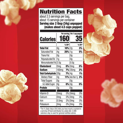 Orville Redenbacher's Kettle Corn Popcorn – Mess-Free Microwave Snack for Shared Workspaces