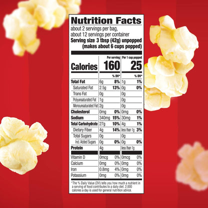 Orville Redenbacher's Light Butter Popcorn 6 Individual Bags – Housewarming Gift Snack Basket Addition for New Homeowners