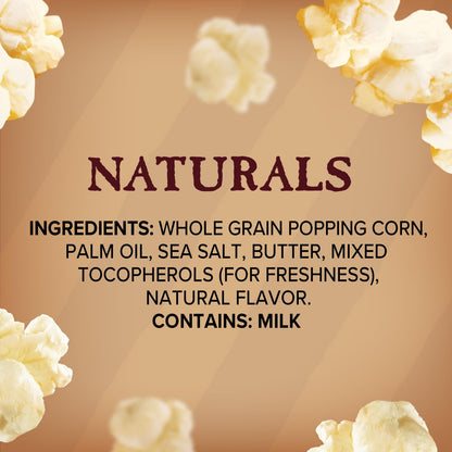 Orville Redenbacher's Naturals Popcorn – 130-Calorie Snack for Wellness Routines, No Artificial Ingredients, 6-Count