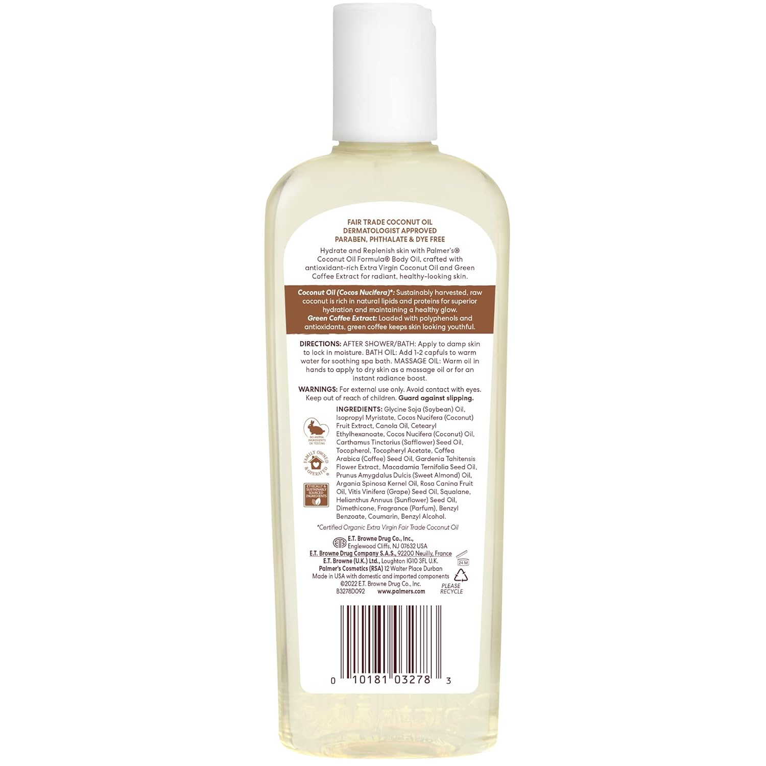 Palmer's Coconut Oil Body Oil Spray – Valentine's Day Pampering Gift for Mom, Spa-Like Scent