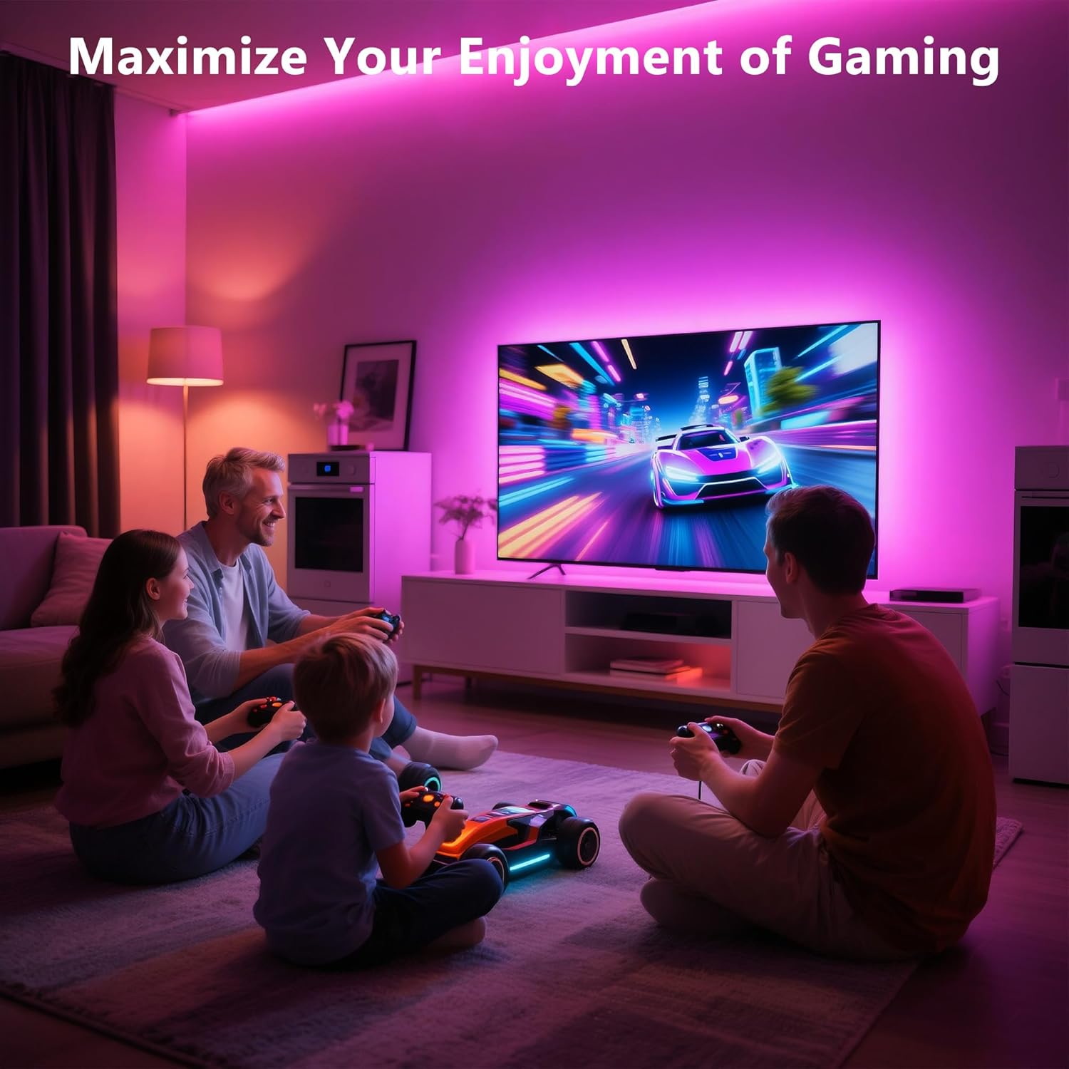 PANGTON VILLA RGB TV Strip Light – Easy-to-Install Gift for Couples Moving Into a New Apartment