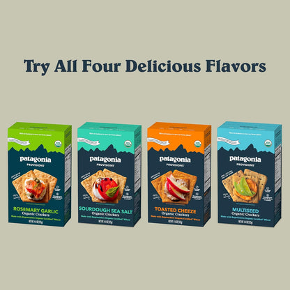 Patagonia Provisions Rosemary Garlic Crackers – Sturdy Outdoor Snack for Beach Days and Backcountry Lunches