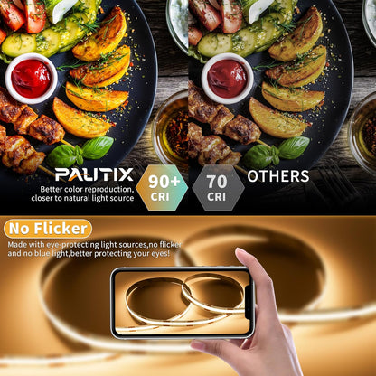 PAUTIX 5V Dimmable LED Strip Light – CRI90+ Accent Lighting for Above-Cabinet, Bookcase, and Rooftop Tent Interiors