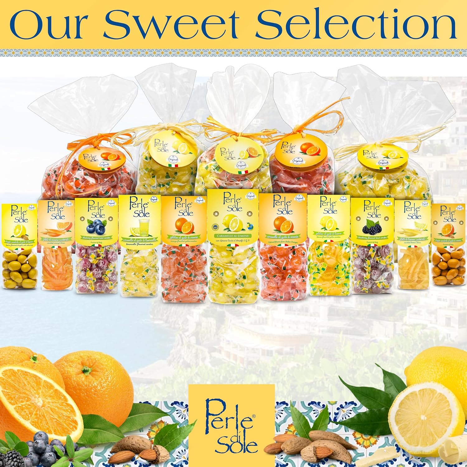 Perle di Sole Blackberry Italian Candy Individually Wrapped – Safe Party Favor and Classroom Snack, One-At-a-Time Wrapped Pieces