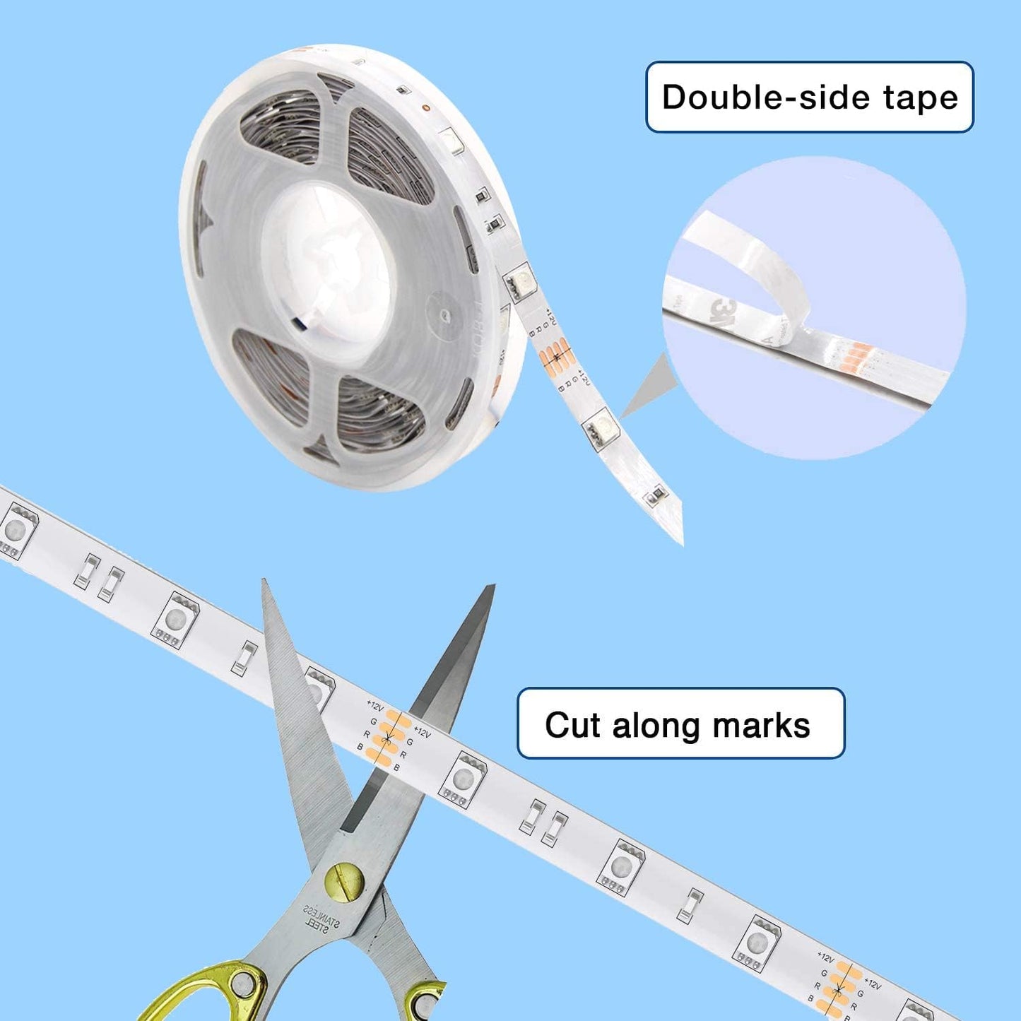 phopollo LED Strip Lights 25FT-200FT – 24 Volt Touch-Safe Design for Child Bedroom and Playroom, Worry-Free Overnight Glow