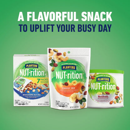 PLANTERS NUT-rition Wholesome Nut Mix, No-Crush Individually Sealed Cashew Almond Macadamia Packs for Camping and Car Cup Holders