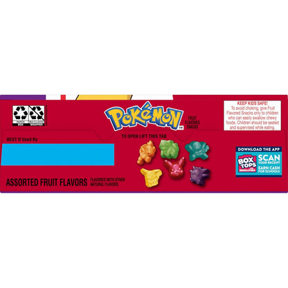 Pokemon Fruit Flavored Snacks, Compact Pantry and Backpack Friendly Pouches for Travel Days, Gluten Free Chewy Snack, 17.6 oz, 22 Pouches