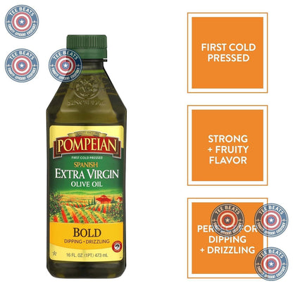 Pompeian Spanish Bold Extra Virgin Olive Oil – High-End Culinary Upgrade for Gourmet Meal Prep, Andalusian Heritage Since 1906