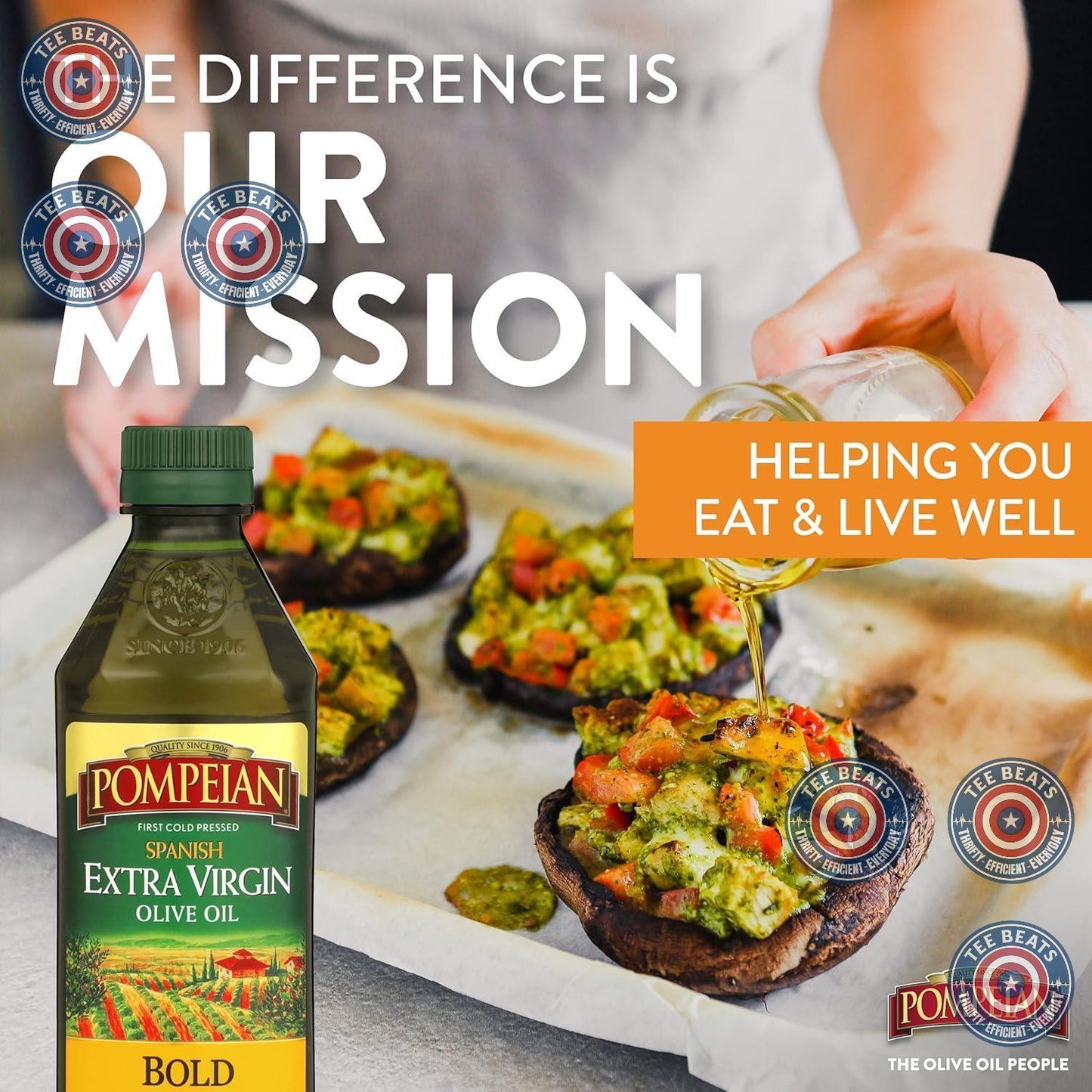 Pompeian Spanish Bold Extra Virgin Olive Oil – High-End Culinary Upgrade for Gourmet Meal Prep, Andalusian Heritage Since 1906
