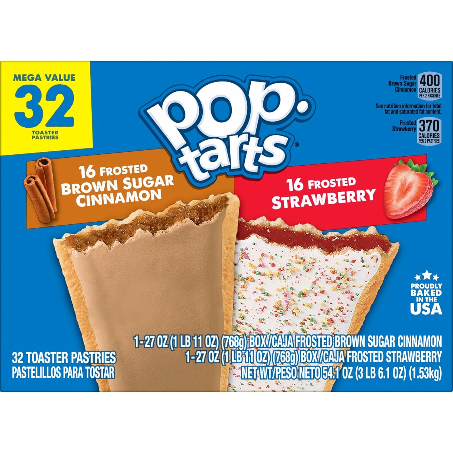 Pop-Tarts Variety Pack Toaster Pastries, Hostess Gift and Pantry Stocking Stuffer, 54.1oz Box